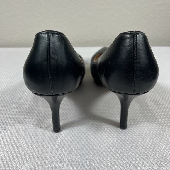 Prada Black Leather Pointed Toe Platform Pumps Size 37.5 US 7 - Picture 4 of 13